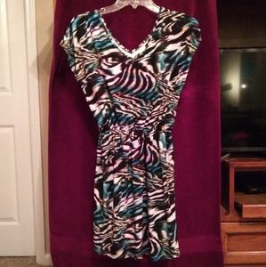 Pink Rose Summer Print Short dress